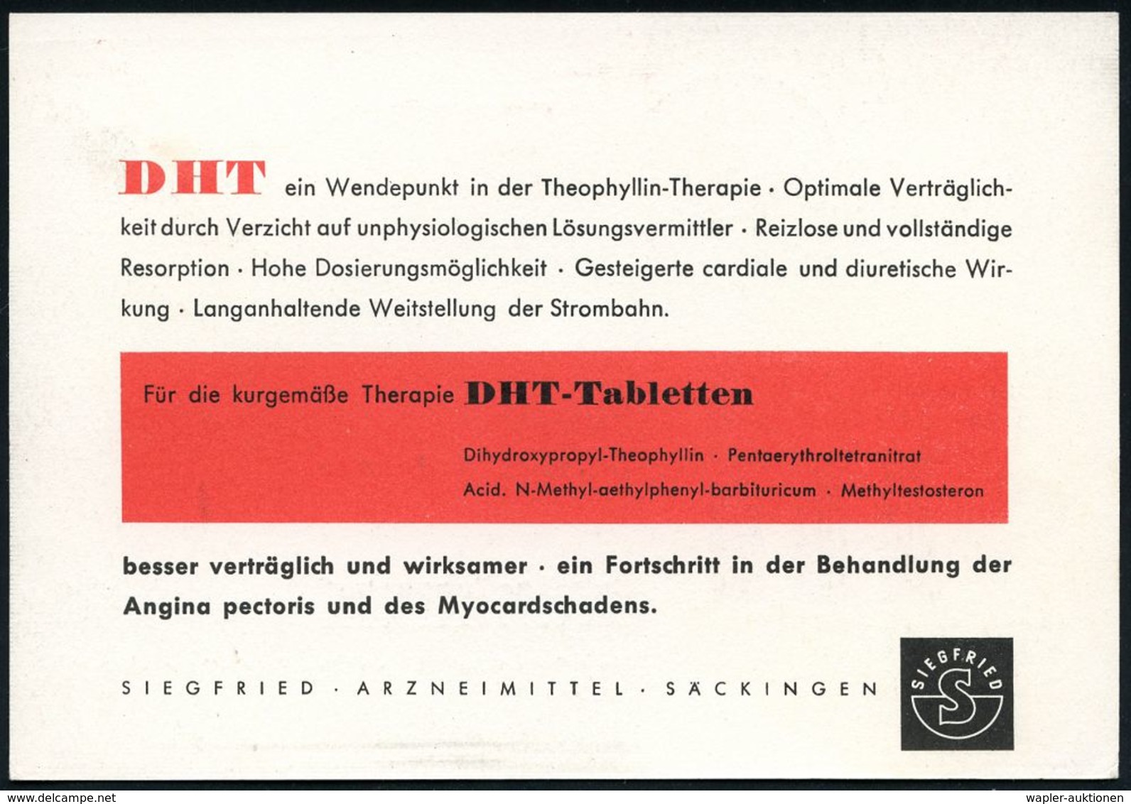 PHARMAZIE / MEDIKAMENTE : (17b) OFFENBURG (BADEN)/ M/ DEUTSCHE/ BUNDESPOST 1953 (23.9.) PFS 04 Pf. Achteck Posthorn Auf  - Pharmacie