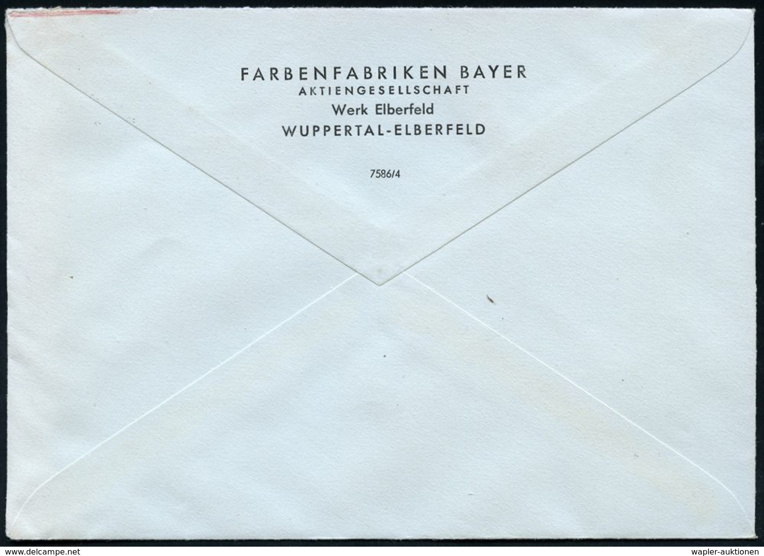 PHARMAZIE / MEDIKAMENTE : (22a) WUPPERTAL-ELBERFELD 4/ BAYER/ .."Bayer"-ARZNEIMITTEL 1954 (28.12.) Seltener AFS (Firmen- - Pharmacie