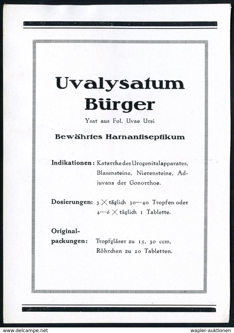 HOMÖOPATHIE / HEILPFLANZEN : WERNIGERODE/ Johannes Bürger/ Ysatfabrik.. 1929 (7.11.) Dekorativer AFS = Antike Figur Mit  - Medicina