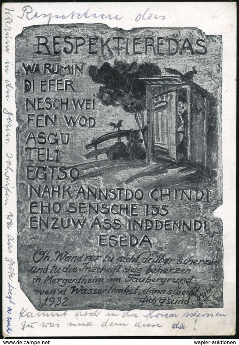 KURORTE / HEILQUELLEN : (14a) BAD MERGENTHEIM/ DAS HEILBAD/ FÜR/ GALLE-LEBER-MAGEN-DARM-ZUCKER 1952 (31.10.) HWSt (Kreuz - Medicine