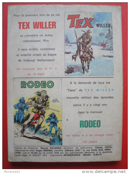 Tex Willer N° 2  Editions Lug  1974 Bon Etat - Lug & Semic