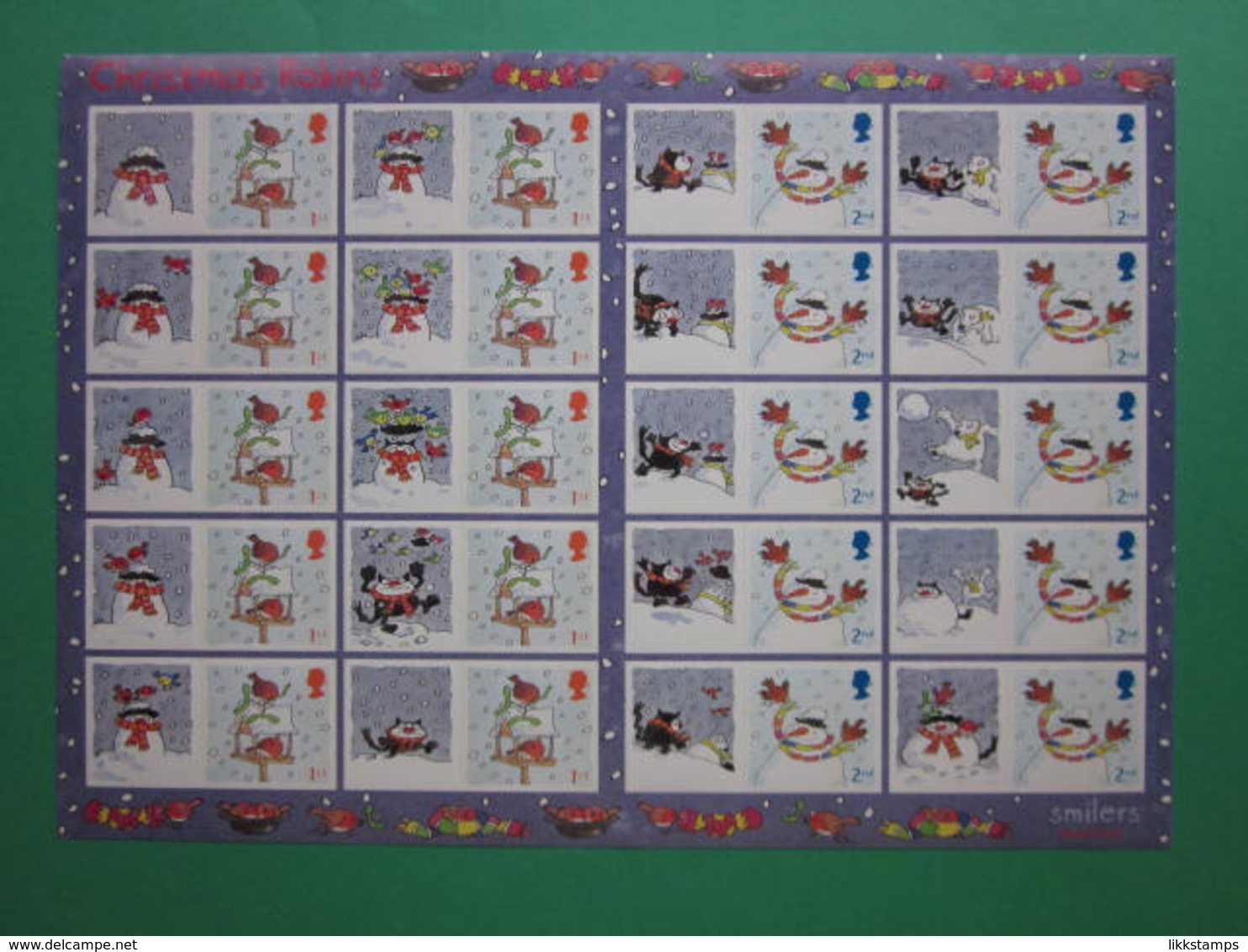 2005 ROYAL MAIL CHRISTMAS ROBINS GENERIC SMILERS SHEET. #SS0030 - Francobolli Personalizzati