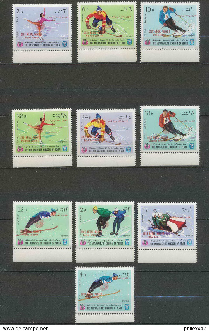 135b - Yemen Royaume  MNH ** Mi N° 464 / 473 A Overprint Gold Medal Jeux Olympiques (olympic Games) GRENOBLE 68 Hockey - Yémen