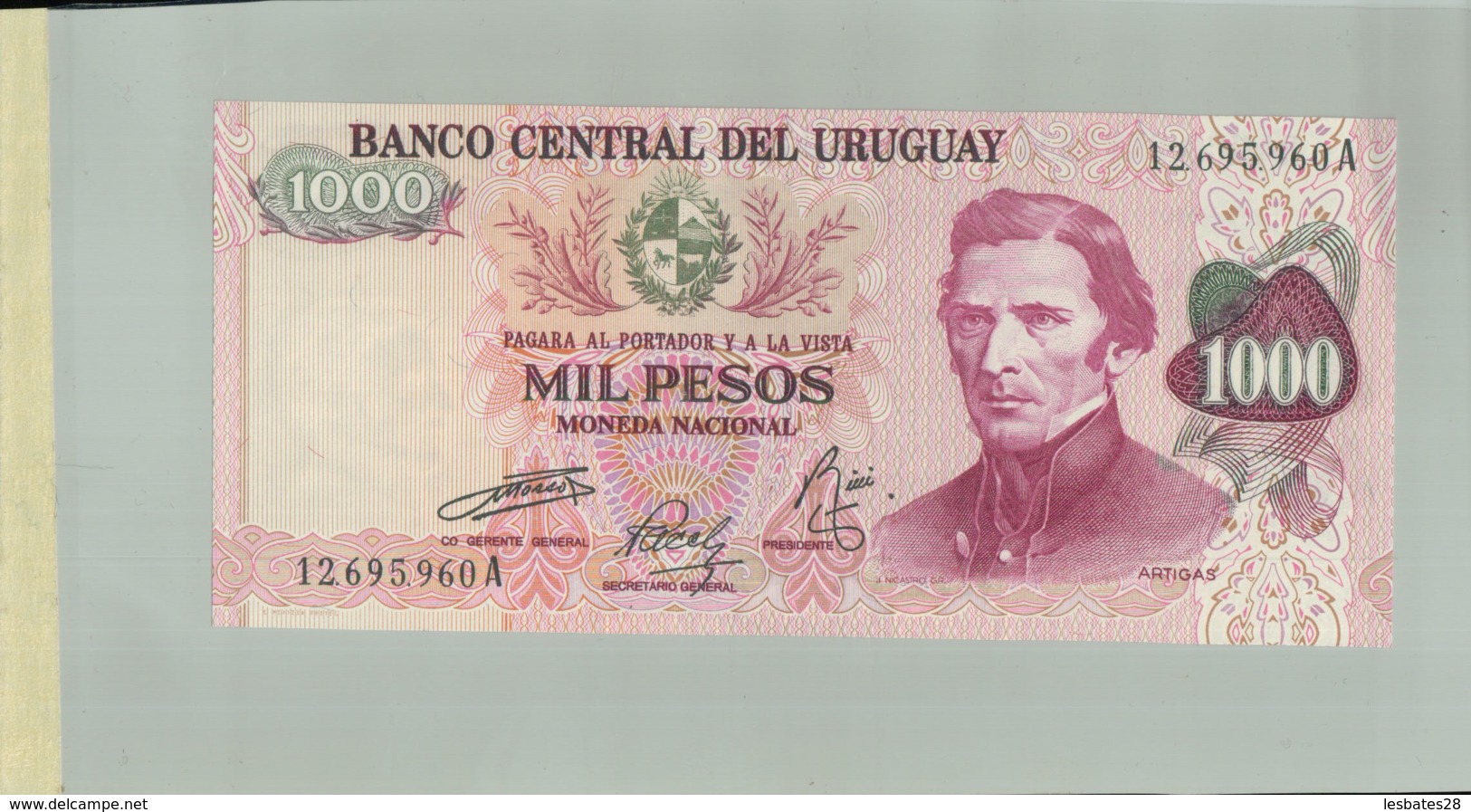 Billet De Banque  Banco Central Del Uruguay 1000 Pesos- DEC 2019 Gerar - Uruguay