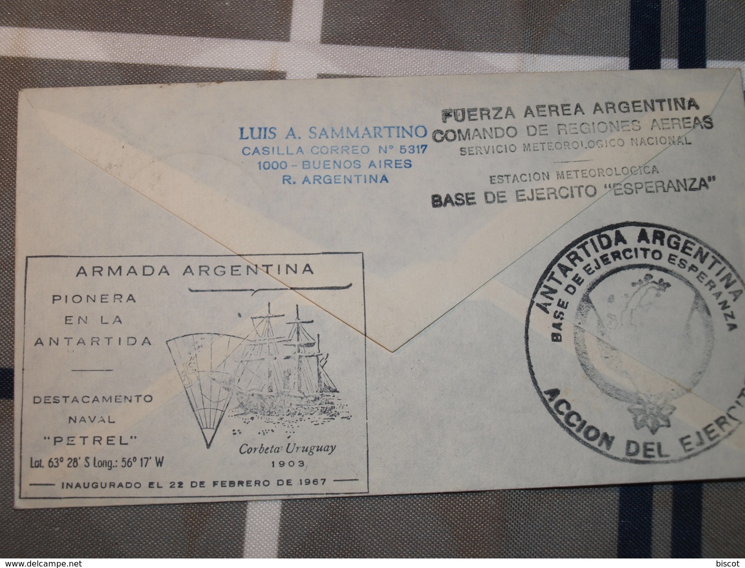 ArgentineService Inter Bases Com. Marambio  Dest Naval Petrel  Et Esperanza 22 Avril 1976 - Vols Polaires