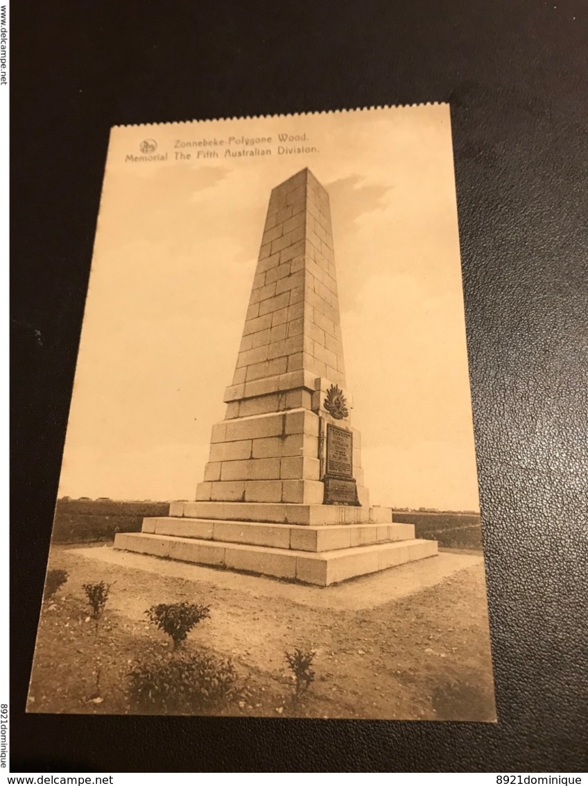 Zonnebeke - Ypres (Polygone Wood) -   Australian Memorial  The Fifth Division - 1914-1918 - Zonnebeke