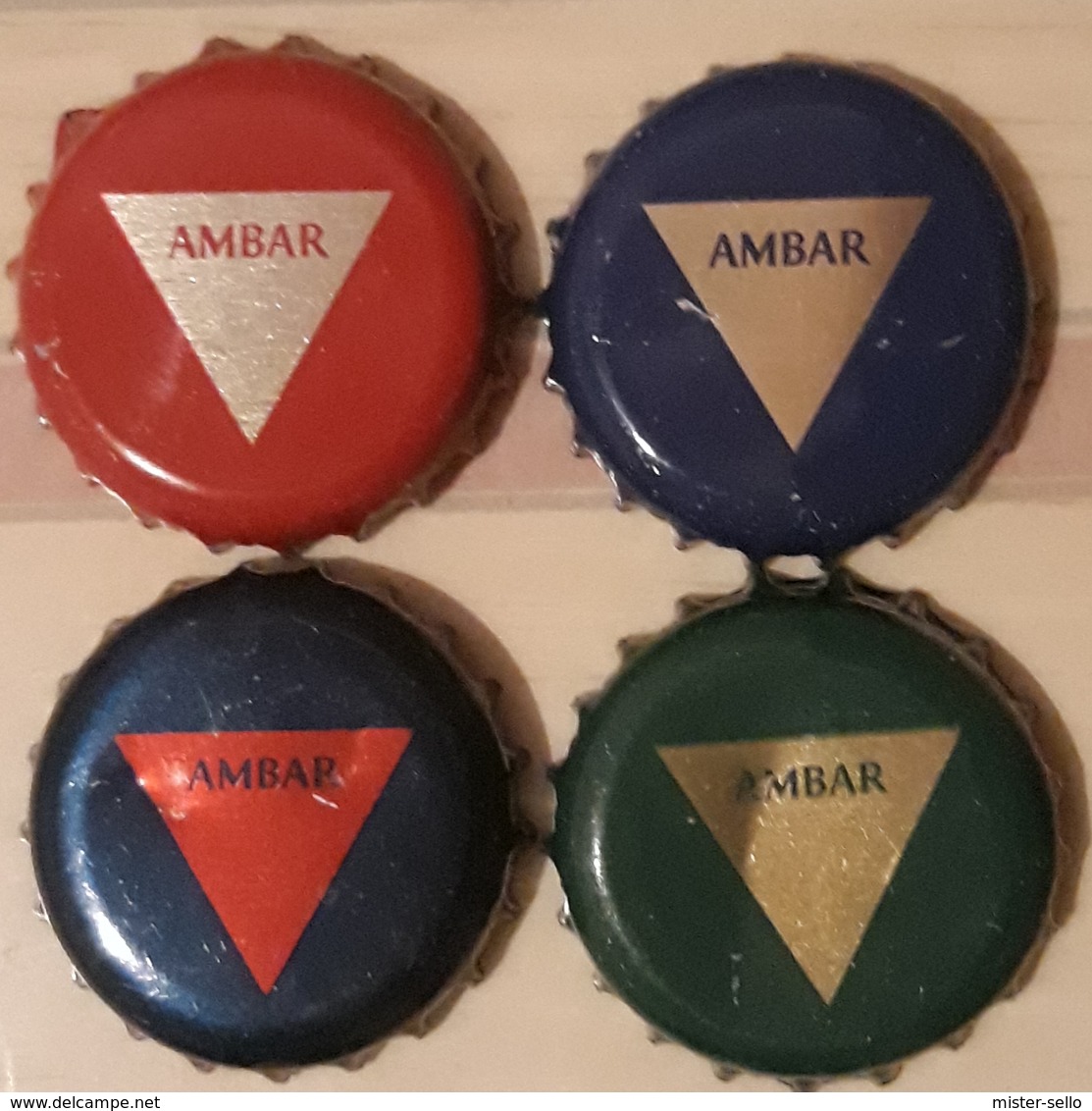 ESPAÑA CERVEZA AMBAR - LA ZARAGOZANA 4 CHAPAS. USADO - USED. - Cerveza