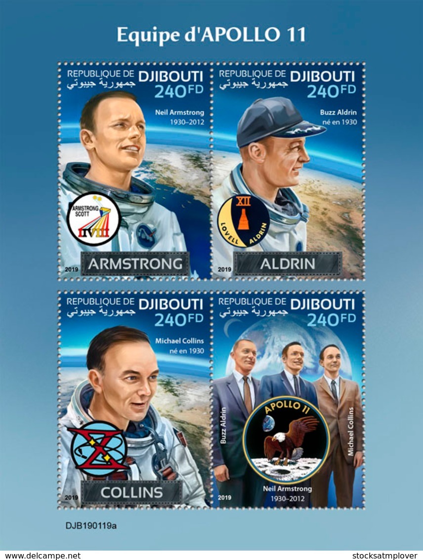 Djibouti 2019  F Apollo 11 Landing On The Moon  ,space  S201903 - Djibouti (1977-...)