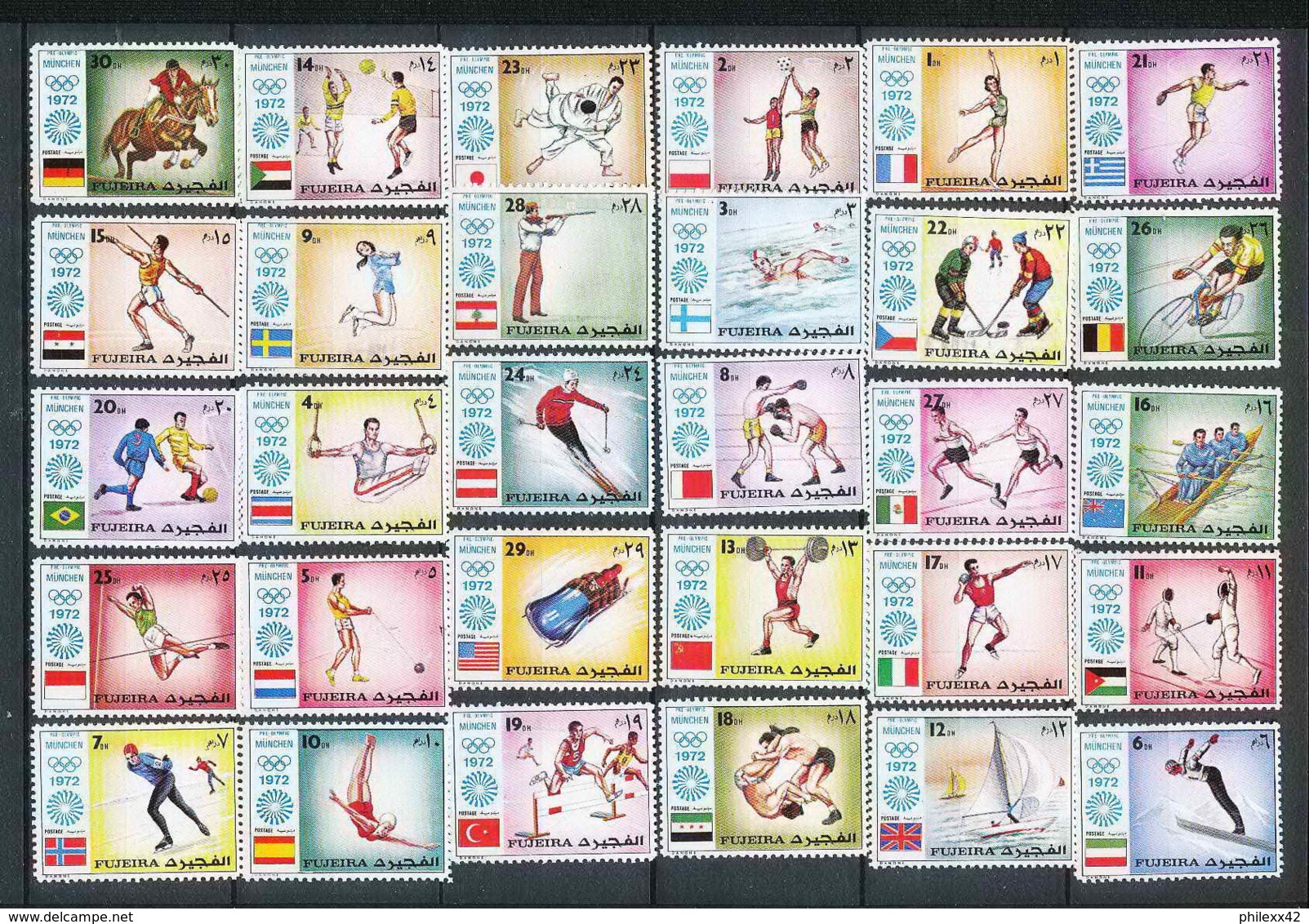 397 - Fujeira MNH ** Mi N° 1061 / 1090 A Jeux Olympiques (summer Olympic Games) Munich 1972 Complet - Sommer 1972: München