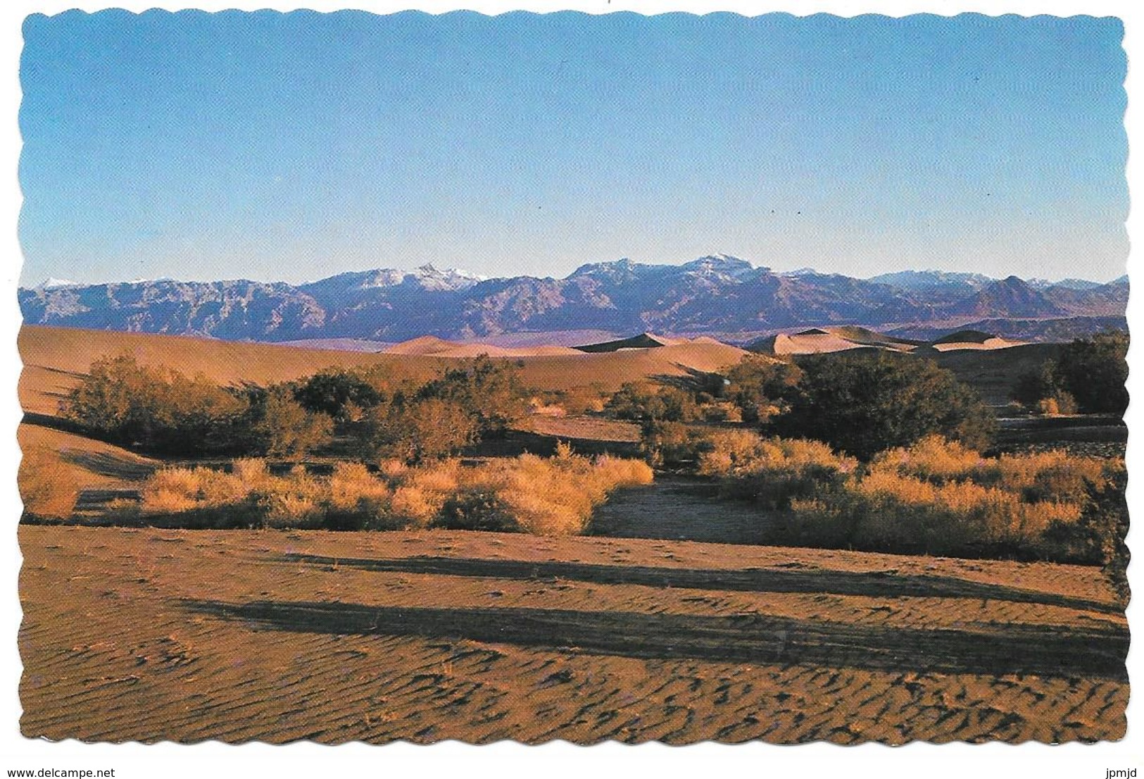 DEATH VALLEY NATIONAL MONUMENT CALIFORNIA - Long Shadows Stretch Across The Sand Dunes ... - Hotels Fred Harvey DV-55 - Death Valley