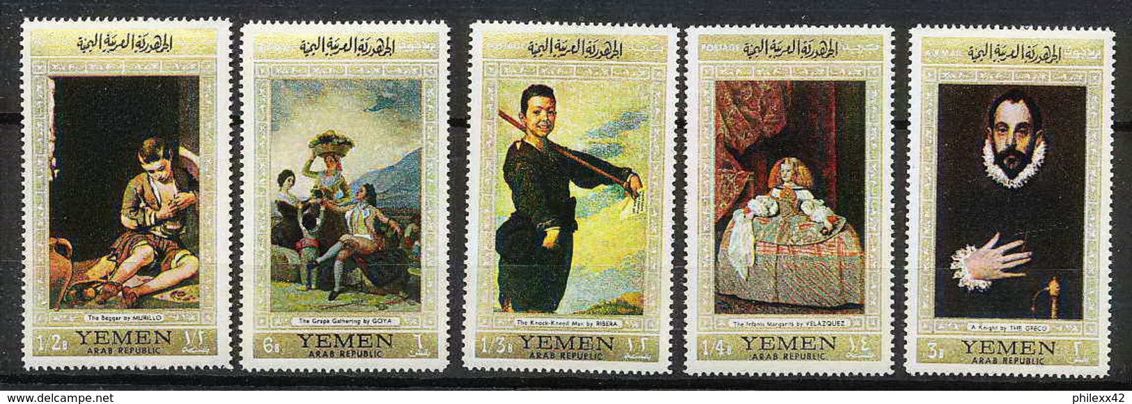 497a YAR (nord Yemen) MNH ** N° 602 / 606 A Tableau (tableaux Painting) Spanish Masters Vélasquez  Ribera  Murillo Goya - Sonstige & Ohne Zuordnung