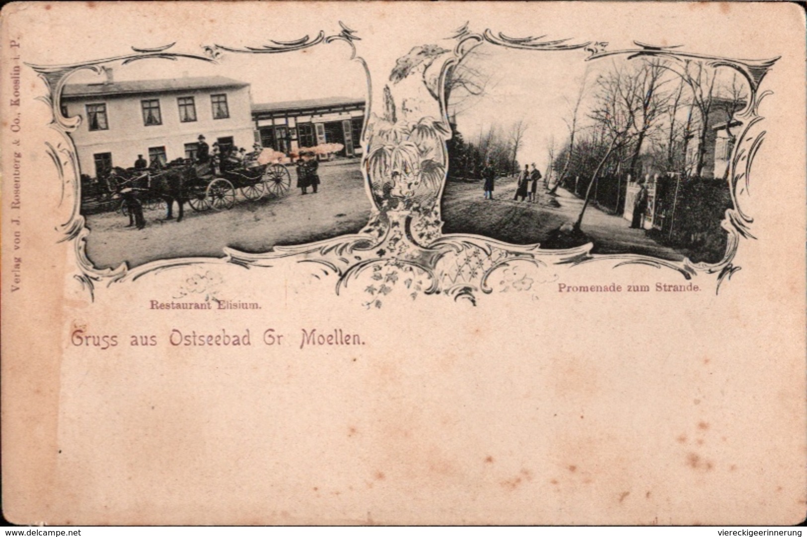 ! Alte Ansichtskarte Gruss Aus Ostseebad Groß Moellen, Mielno, Pommern - Pommern