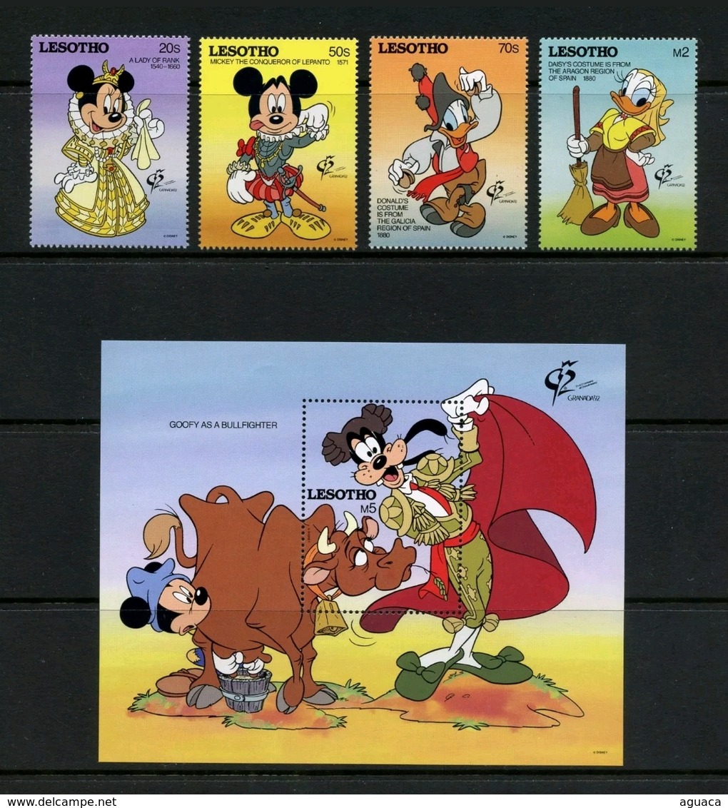 LESOTO LESOTHO 1992 DISNEY EXPOSICIÓN GRANADA 92 SERIE COMPLETA MNH - Disney