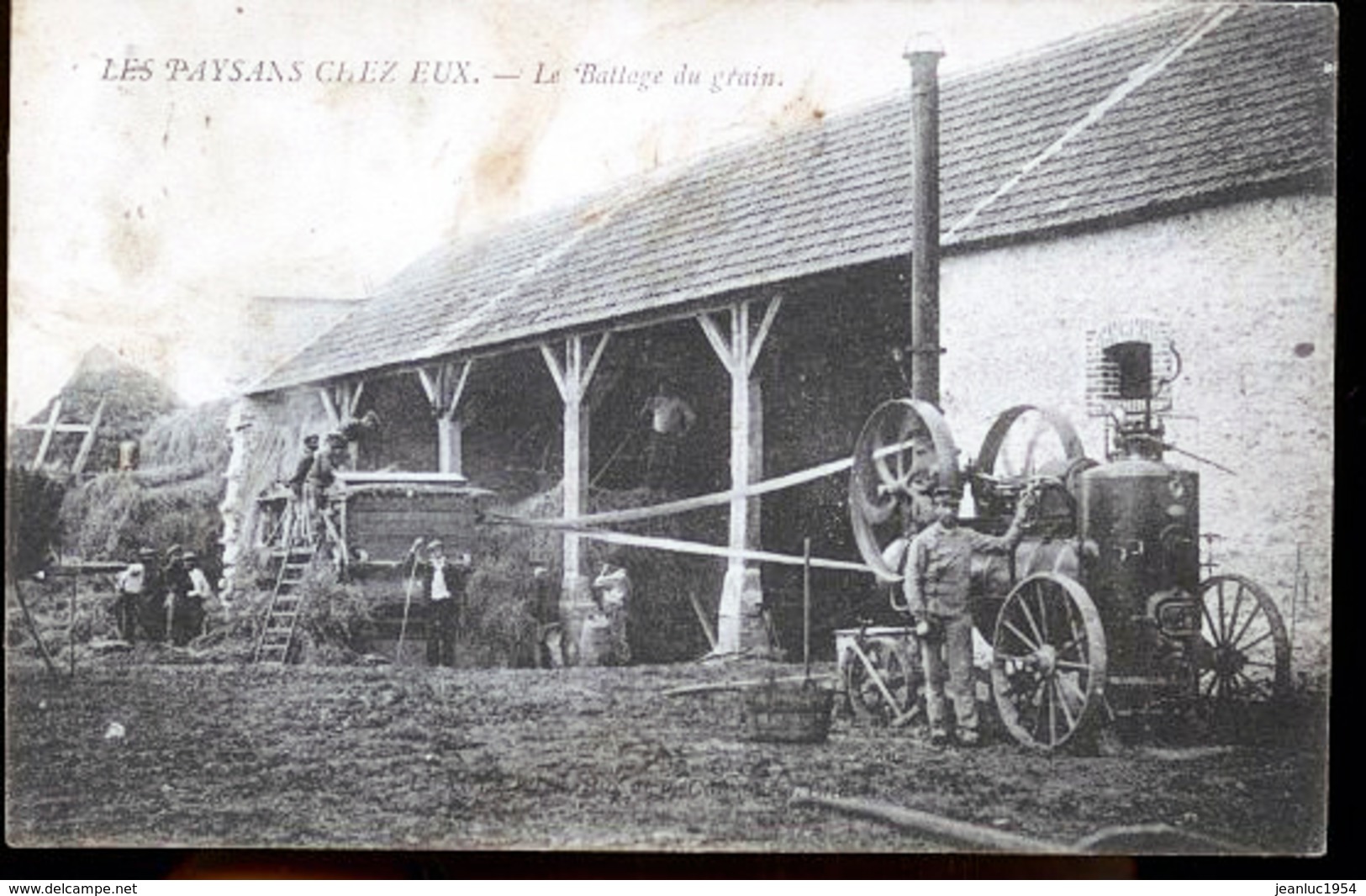 LES PAYSANS CHEZ EUX LE BATTAGE DU GRAIN - Granja