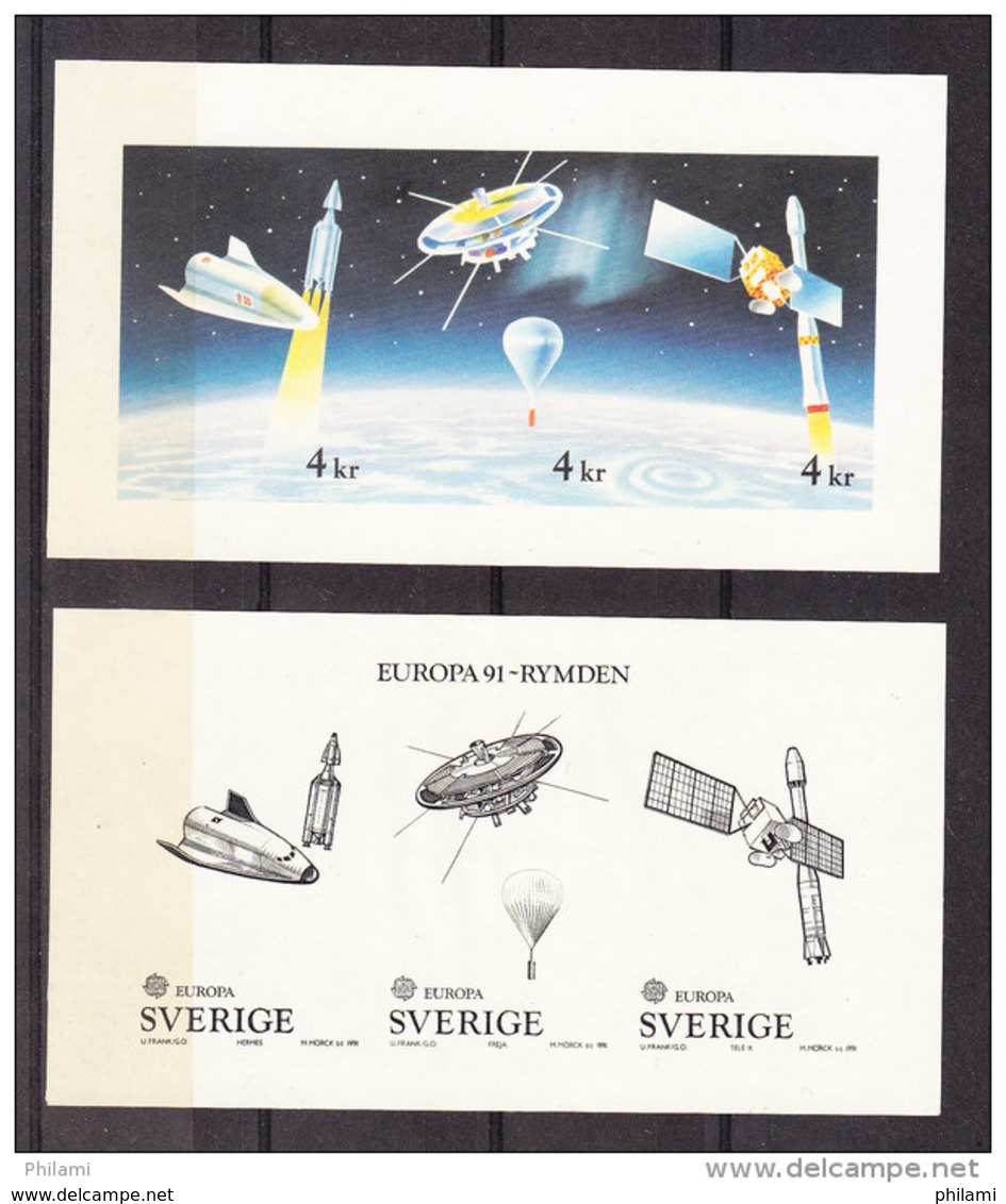 EUROPA SUEDE 1991 BL 19, 2 ESSAIS. (4J20) - Saggi E Prove