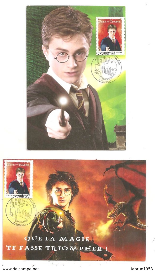 Harry Potter; 2 Cartes Maximum -Fête Du Timbre;Limoges; 2007.(D.4320) - 2000-2009