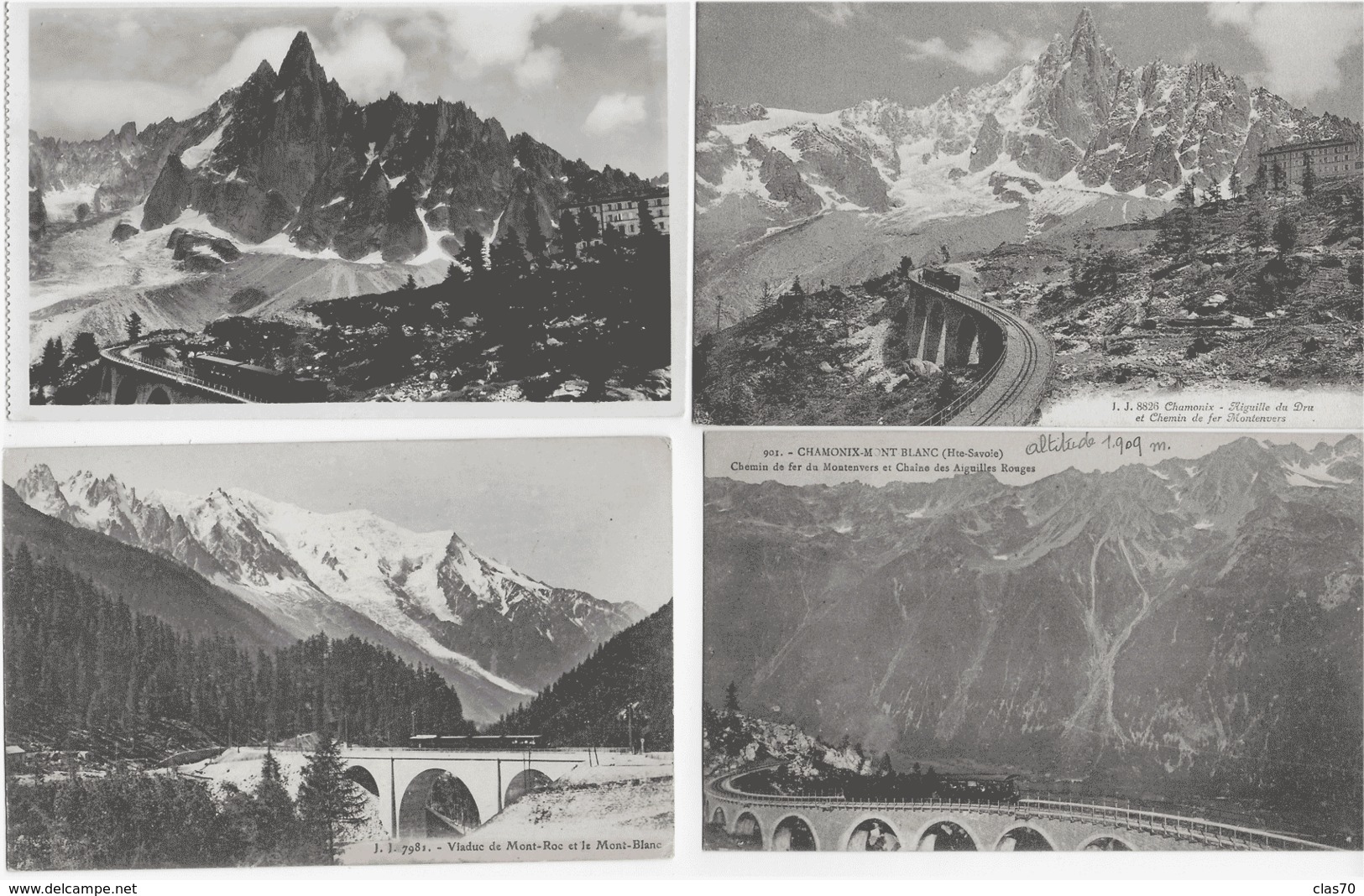 CHAMONIX - CHEMIN DE FER DU MONT BLANC - LOT DE 11 CARTES - VERS 1900 - Chamonix-Mont-Blanc