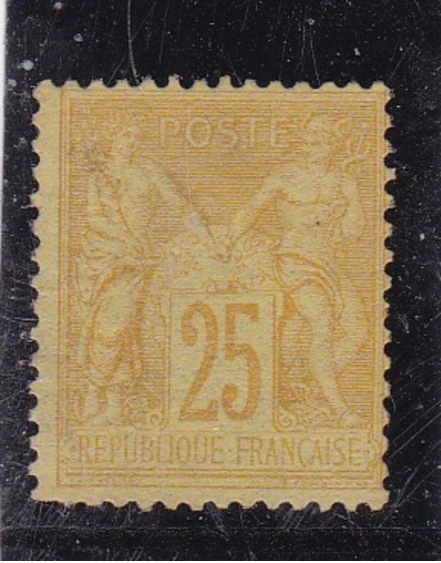 # Z.10889 France Republic 1877 - 80 Type II. Value 25 C. Bistre Yellow MNH, Yvert 92, Michel 78: Pax & Mercur - 1876-1898 Sage (Tipo II)