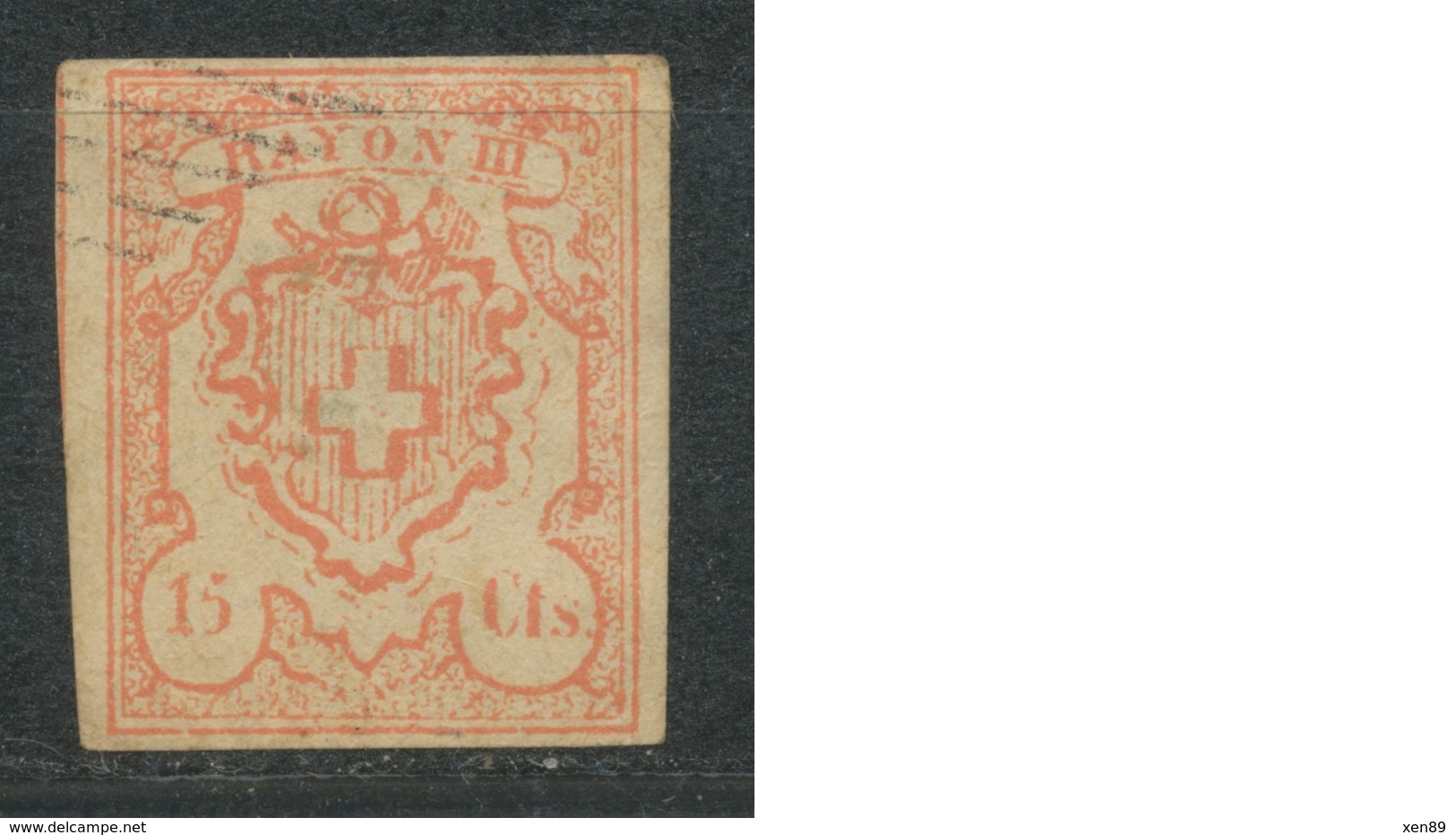 SUISSE - POSTES FEDERALES - RAYON III - 15 Cts. Rouge -- FAUX -- - 1843-1852 Kantonalmarken Und Bundesmarken