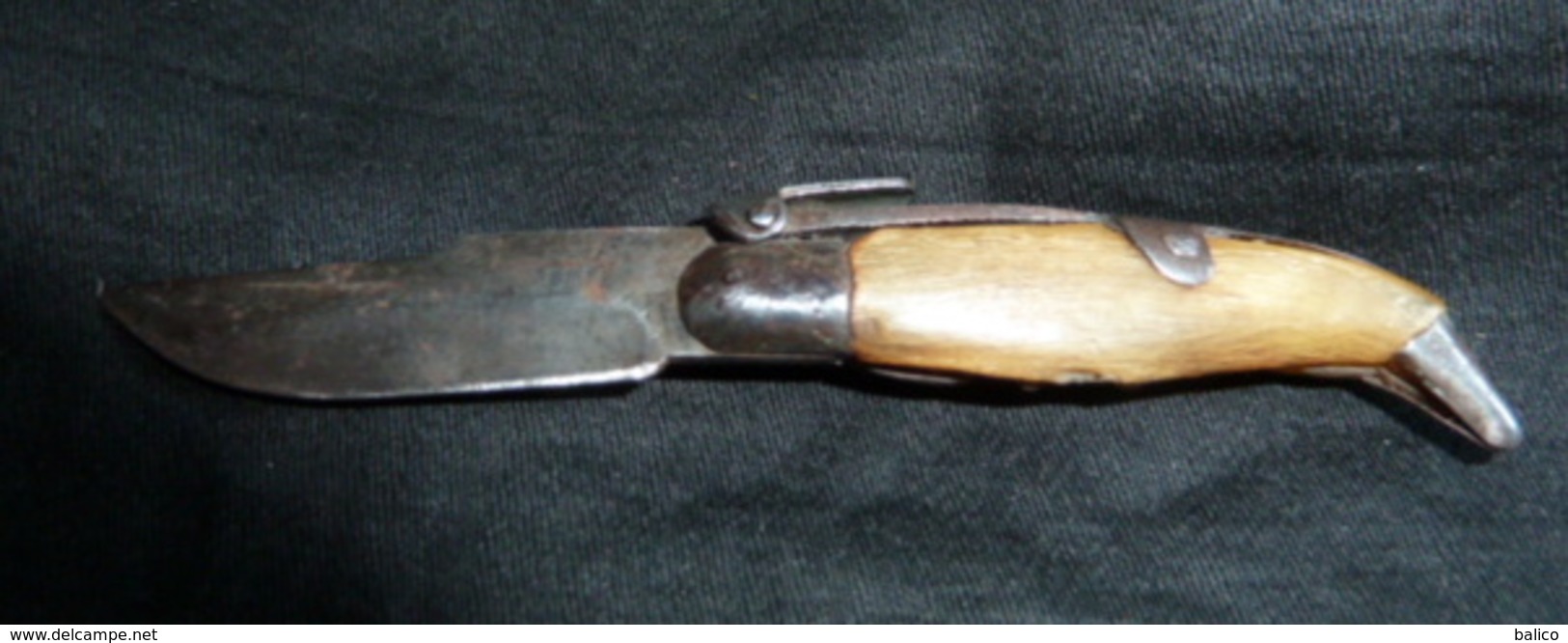 Petit Couteau Ancien à Crans-d'arrêt, Vendetta - 1 Lame - Messer