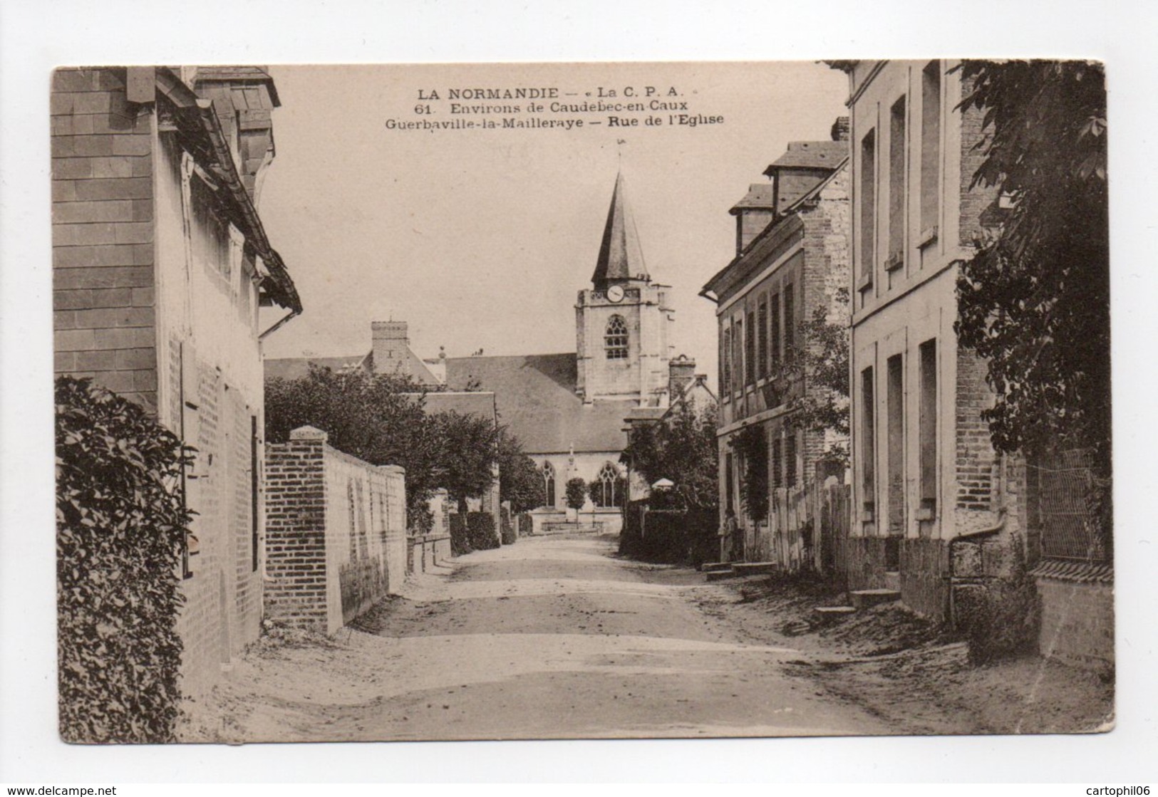 - CPA GUERBAVILLE-LA-MAILLERAYE (76) - Rue De L'Eglise N° 61 - Edition La C. P. A. N° 61 - - Autres & Non Classés