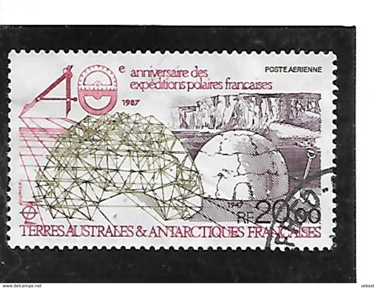 TIMBRE OBLITERE DES TERRES AUSTRALES TAAF DE 1988 N° YVERT PA 102 - Usados