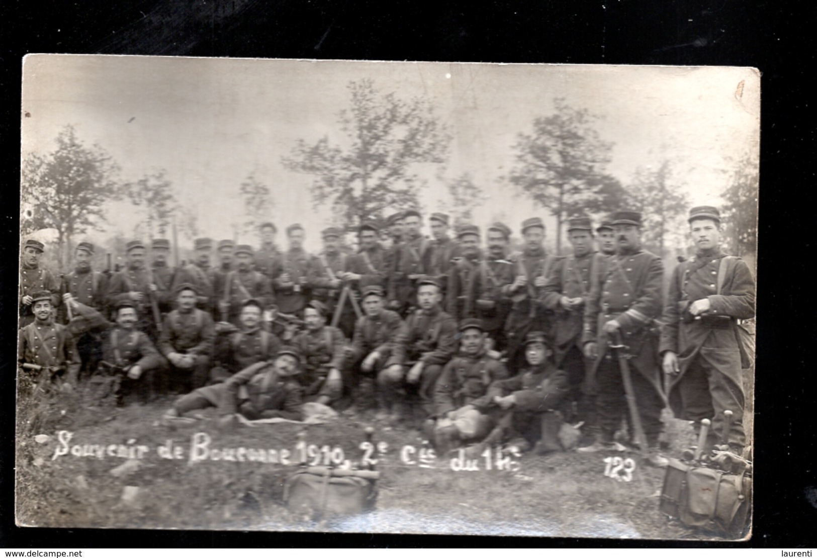 BTE31 Carte Photo Souvenir Du Camp De Bouconne 1910 2éme Cie Du - Autres & Non Classés