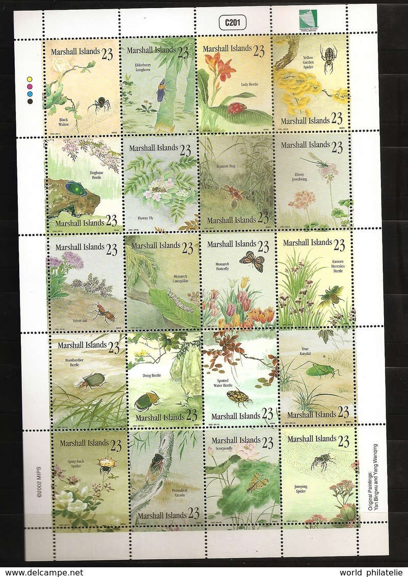 Marshall 2002 N° 1583 / 602 ** Insectes, Coléoptères, Araignées, Coccinelle, Fourmi, Libellule Papillon Cigale Mécoptère - Marshall