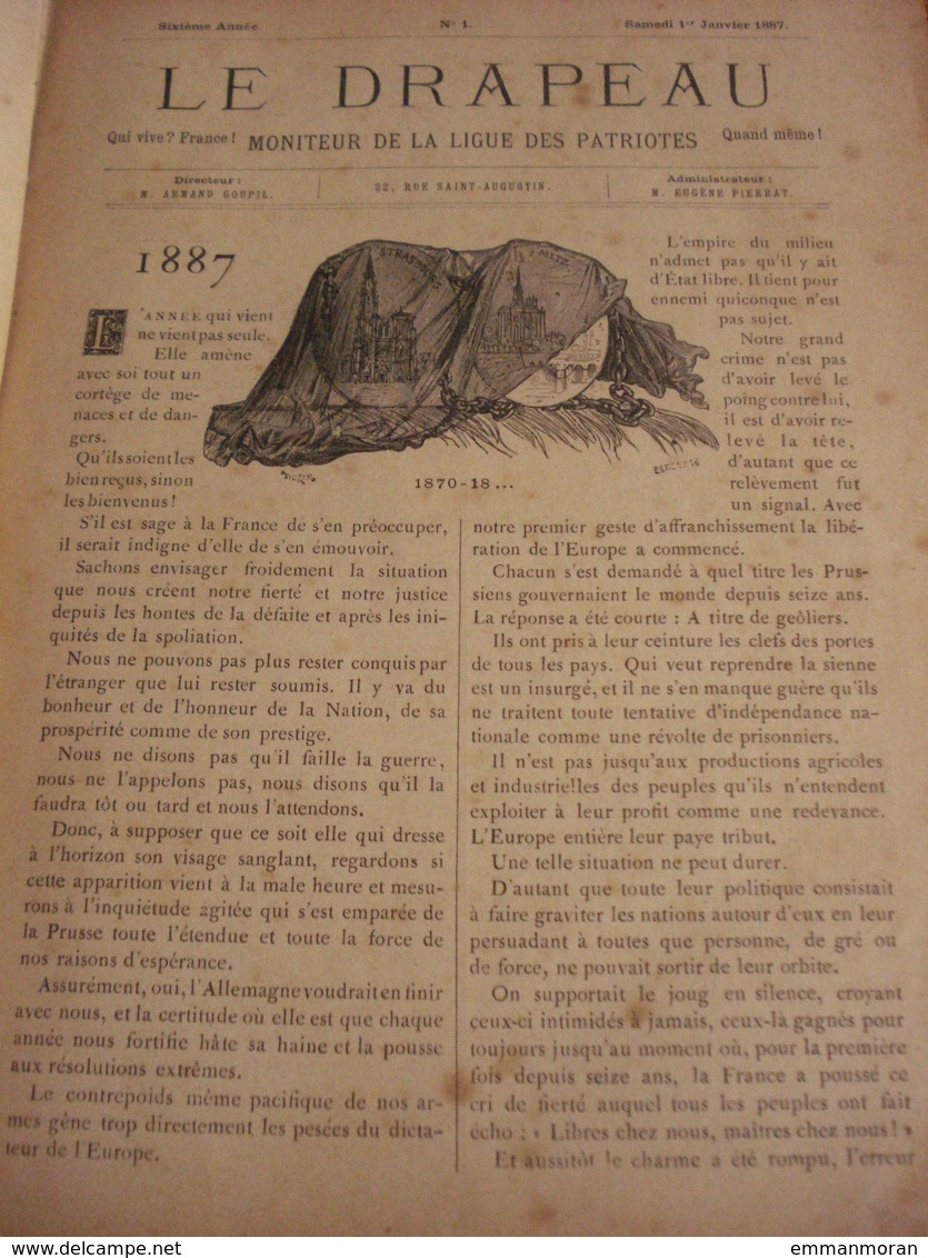 Le Drapeau - Moniteur De La Ligue Des Patriotes - Reliure De L'année 1887 - 53 Numéros - 1801-1900