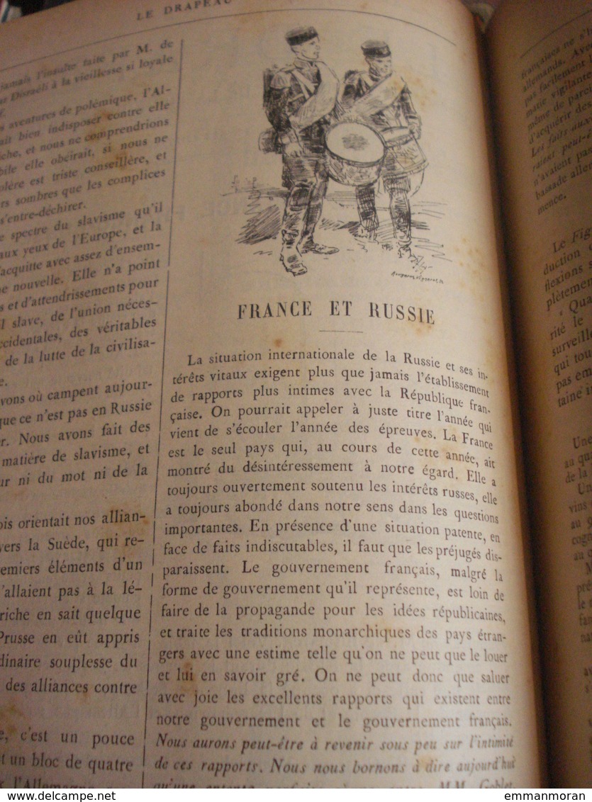 Le Drapeau - moniteur de la ligue des patriotes - reliure de l'année 1887 - 53 numéros