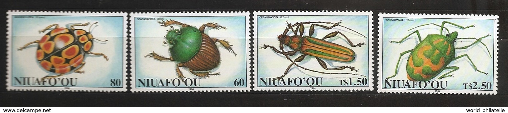 Tonga Niuafo'ou 1994 N° 202 / 5 ** Insectes, Coléoptères, Scarabée, Coccinelle, Cerambycidae, Capricorne, Punaise - Tonga (1970-...)