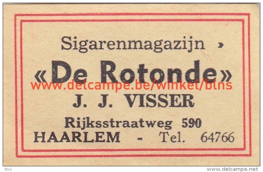 Sigarenmagazijn De Rotonde J.J. Visser Haarlem - Boites D'allumettes - Etiquettes