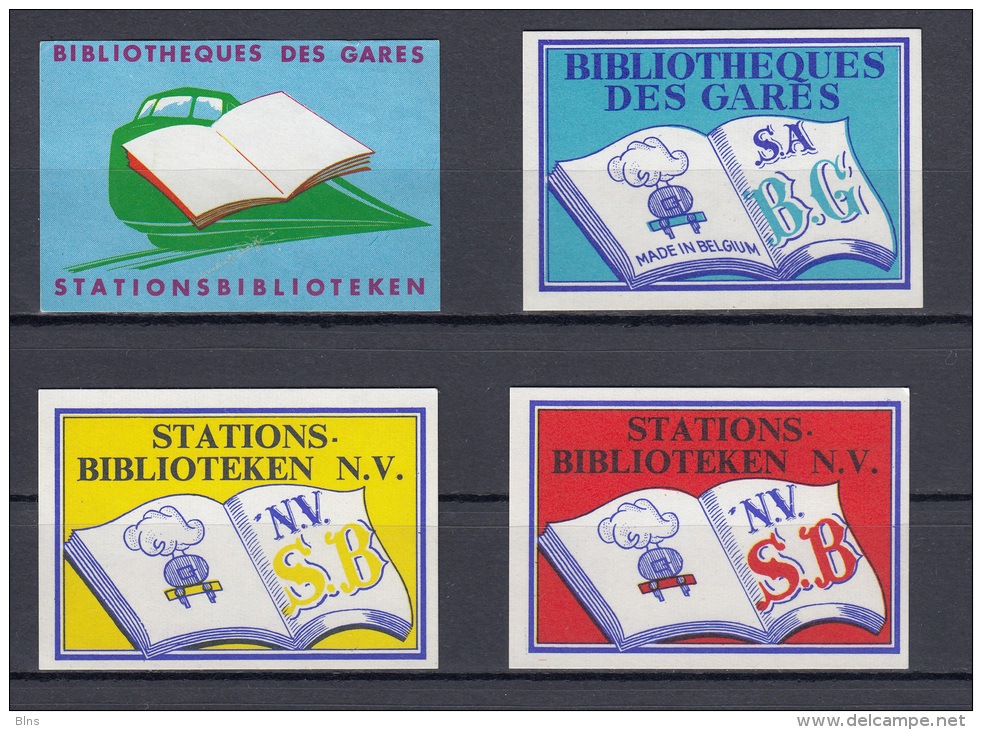 Lot 4 X Stationsbibliotheken - Boites D'allumettes - Etiquettes