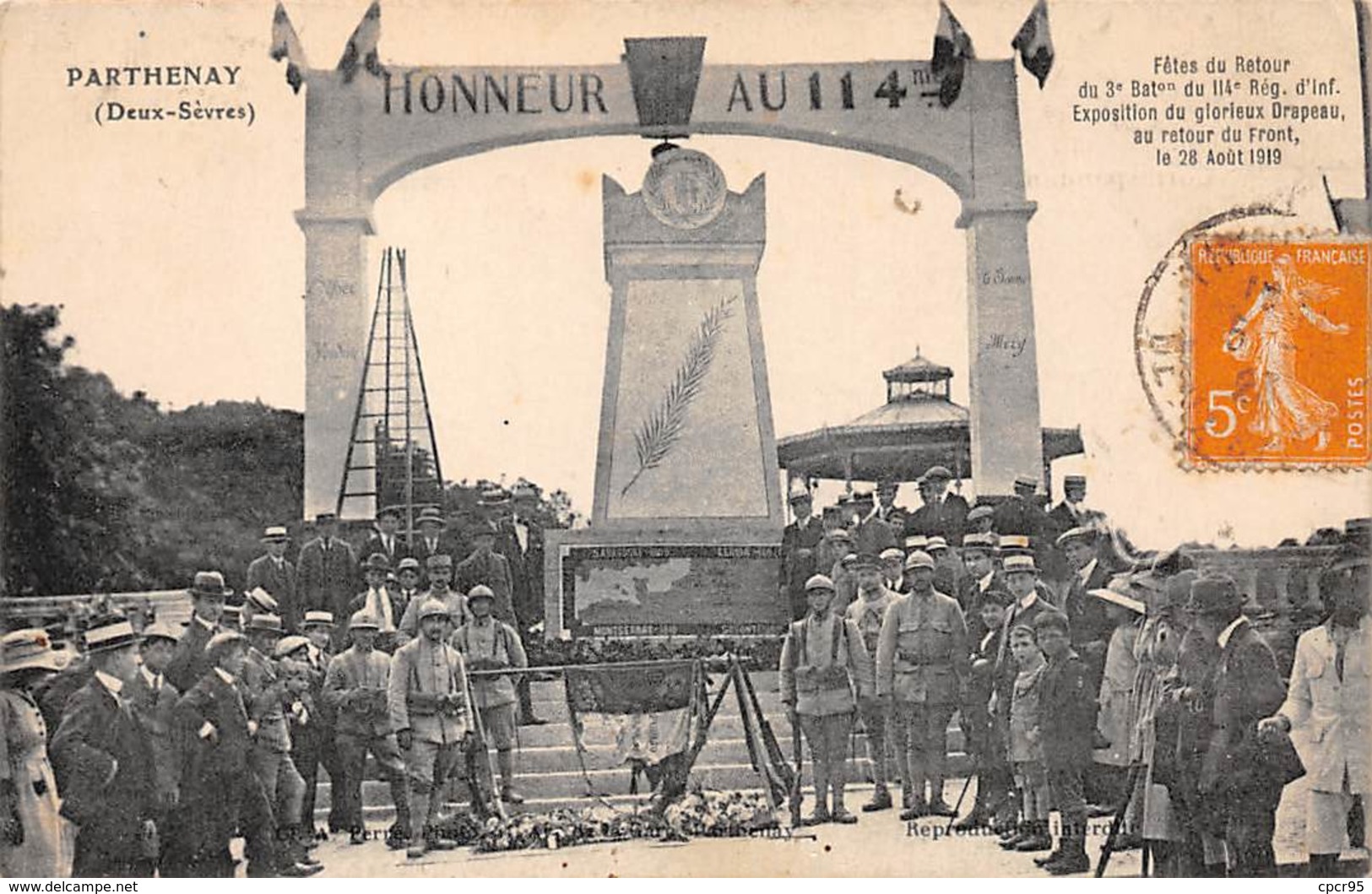 79  .n°  107797. Parthenay .militaire .fete Du Retour Du Front 28 Aout 1919 . - Parthenay