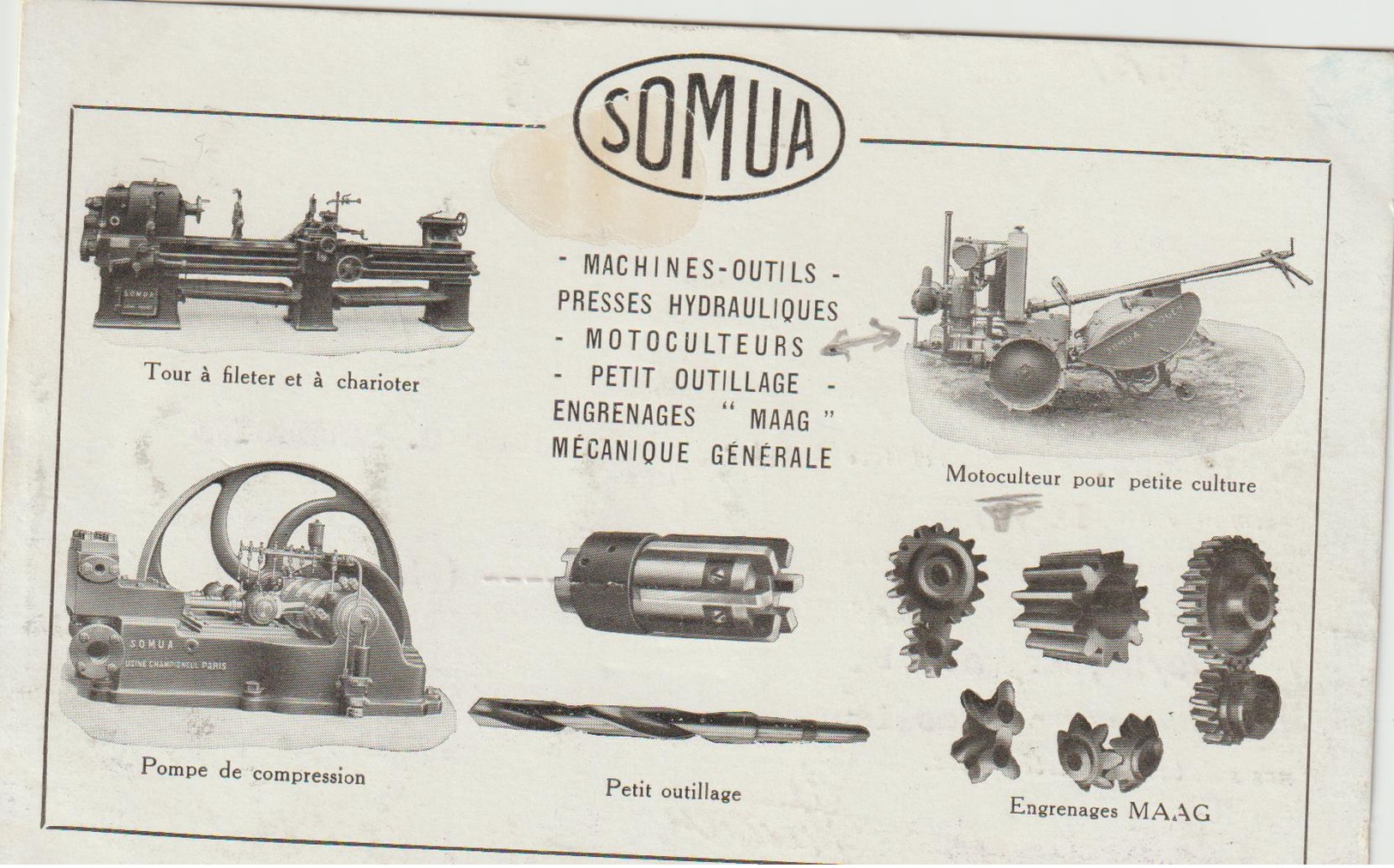 CPA   TRACTEUR  PUB SOMUA - Tractors