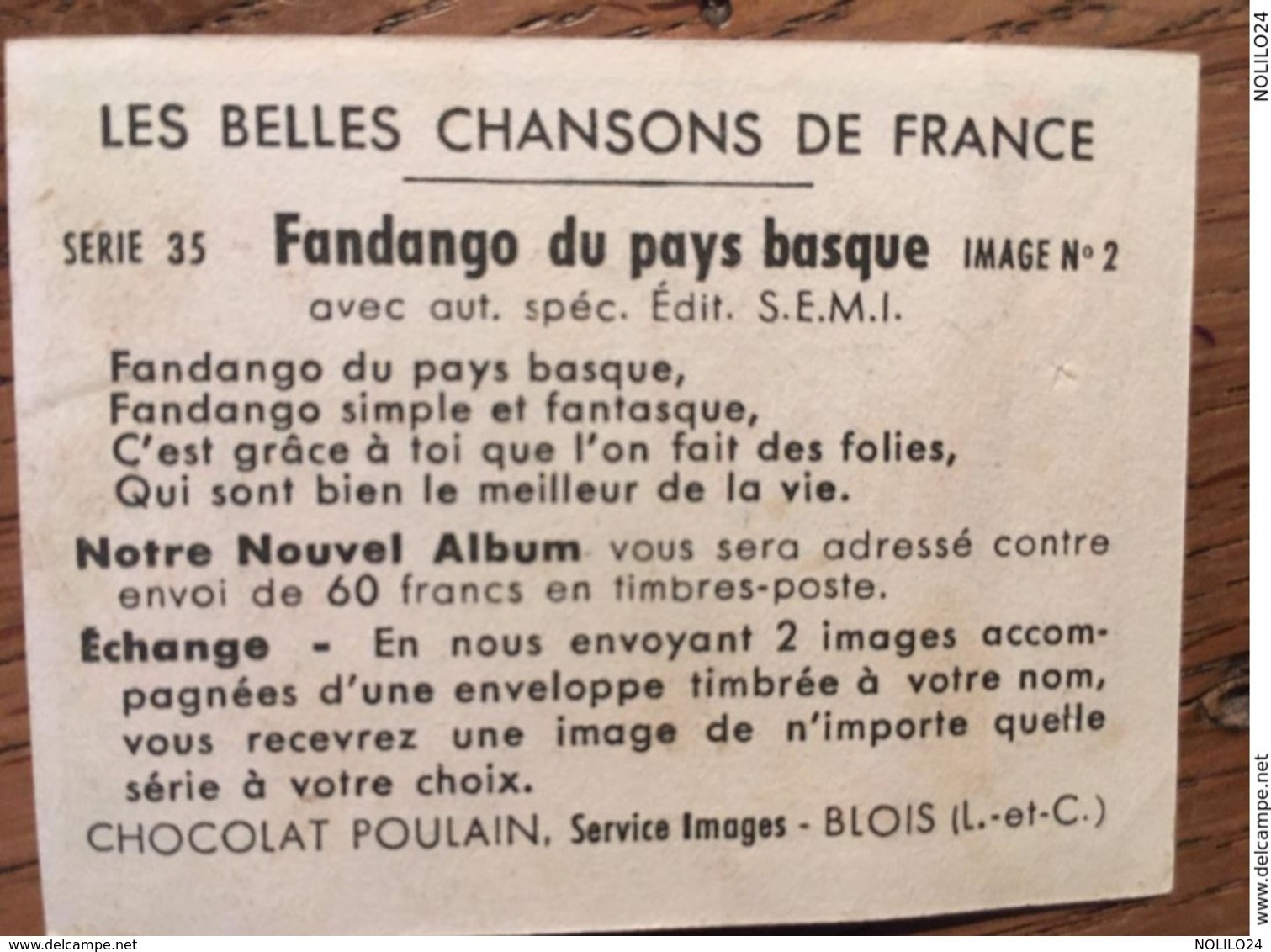 Chromo Chocolat Poulain,"les Belles Chansons De France - Fandango Du Pays Basque-" Serie 35, Image N°2 - Poulain