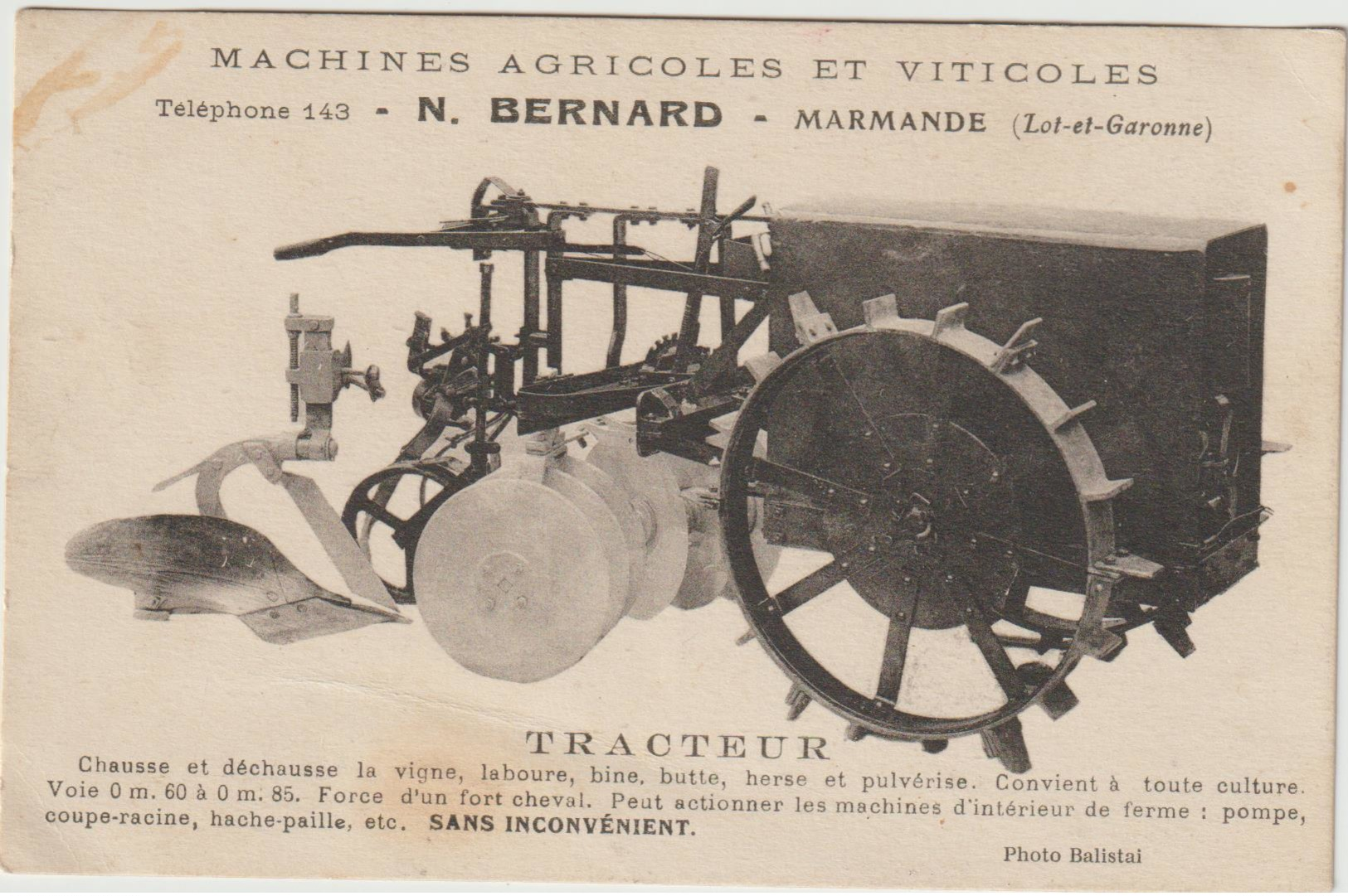 CPA   TRACTEUR  N BERNARD MARMANDE - Tracteurs