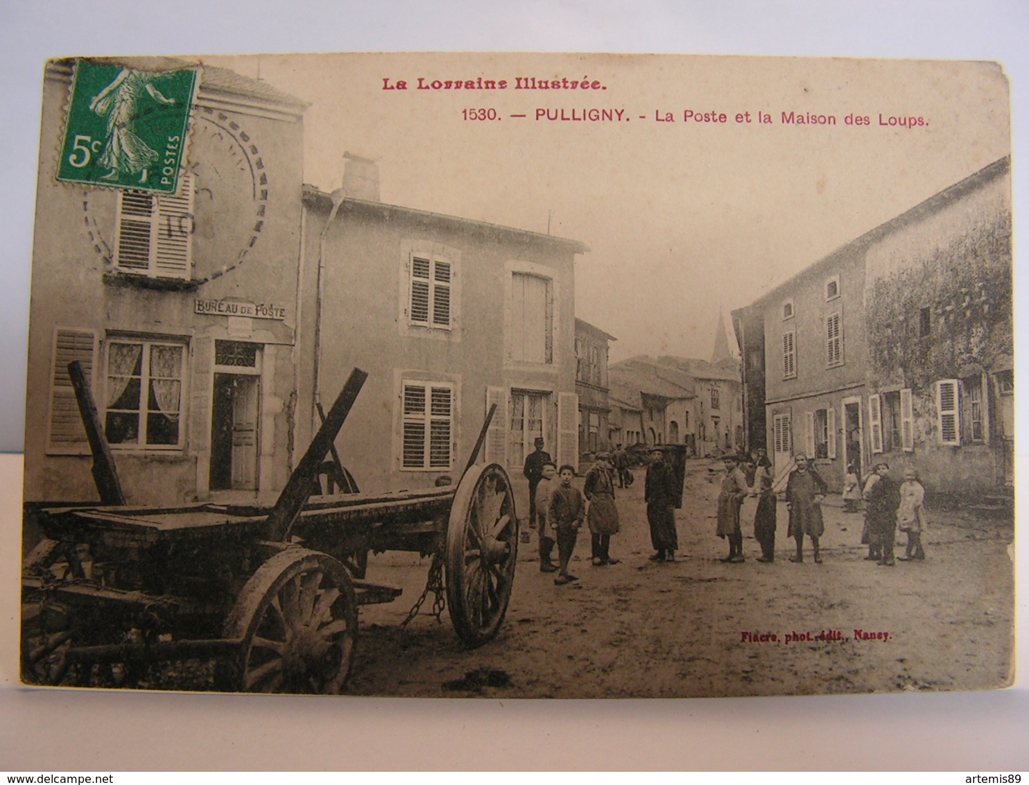 CPA 54 MEURTHE ET MOSELLE PULLIGNY LA POSTE ET LA MAISON DES LOUPS ANIMEE 348 - Luneville