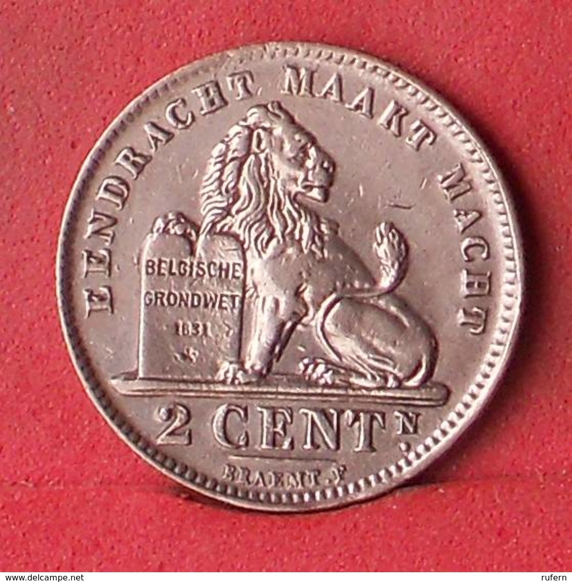 BELGIUM 2 CENTIMES 1919 -    KM# 65 - (Nº32774) - 2 Cents