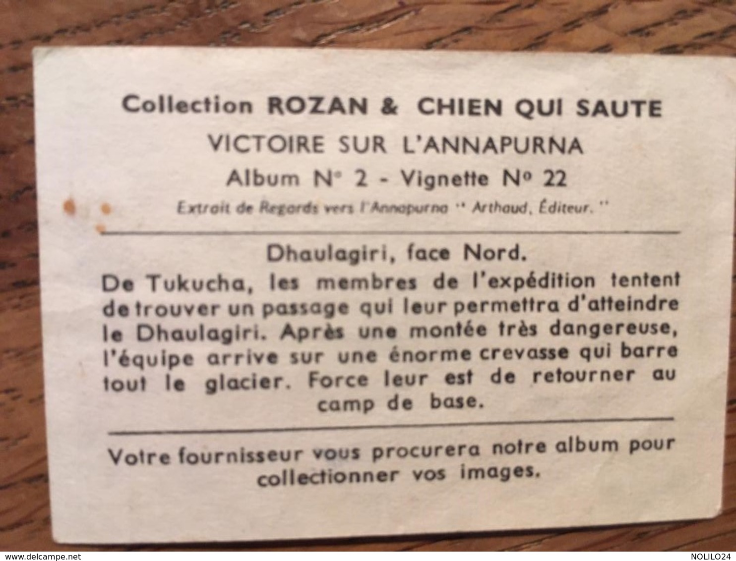 Chromo "Collection Rozan Et Chien Qui Saute" -victoire Sur L'Annapurna- Album N°2, Image N° 22 - Autres & Non Classés