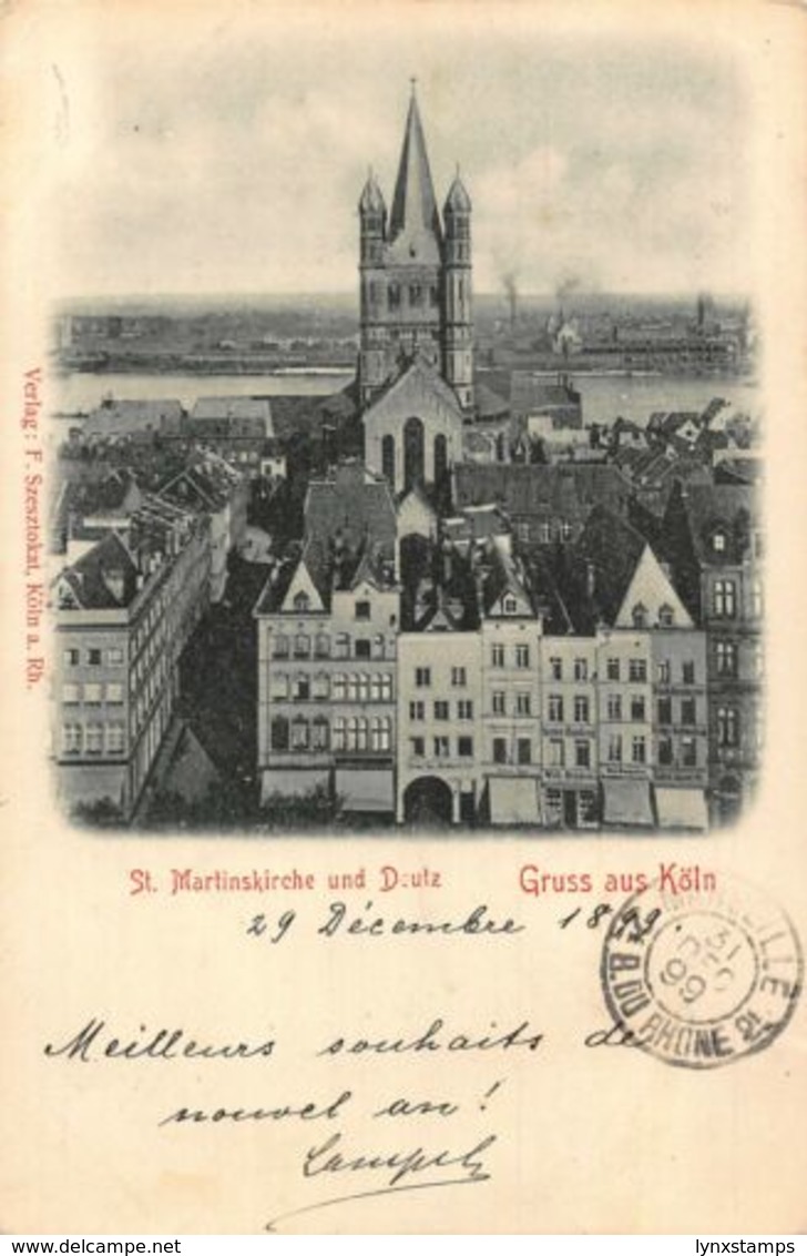 Germany St Martinskirche Und Deutz Gruss Aus Koln Church Postcard - Other & Unclassified