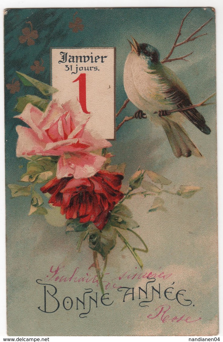 CPA - Carte Oiseaux  - Janvier - Birds