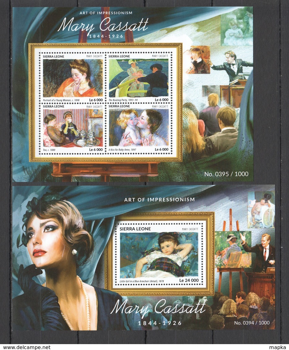 ST632 2015 SIERRA LEONE ART PAINTINGS MARY CASSAT 1KB+1BL MNH - Other & Unclassified