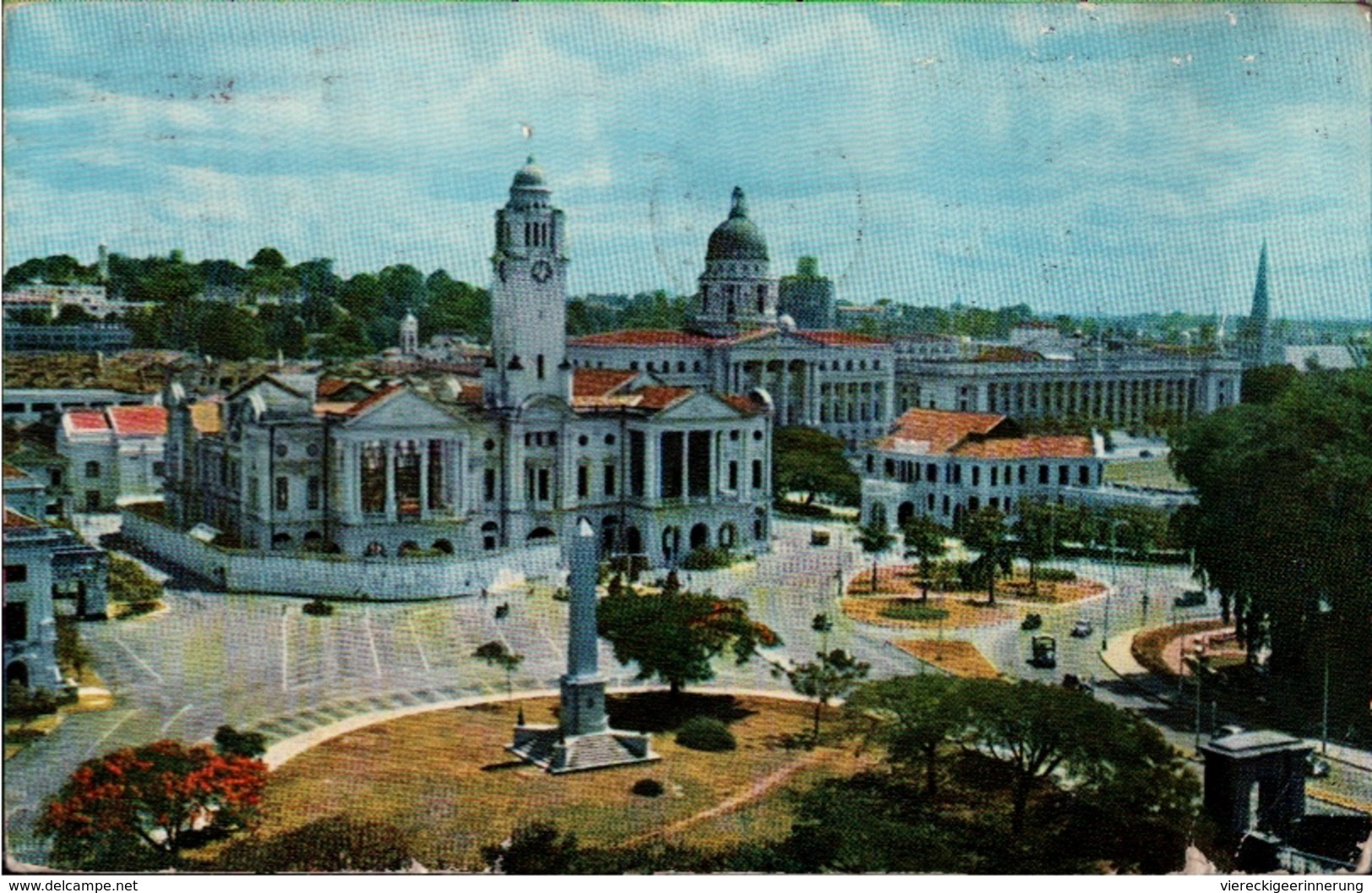 ! 1956 Ansichtskarte Aus Singapur, Singapore, Empress Place, Machine Cancel Stamp Exhibition - Singapur