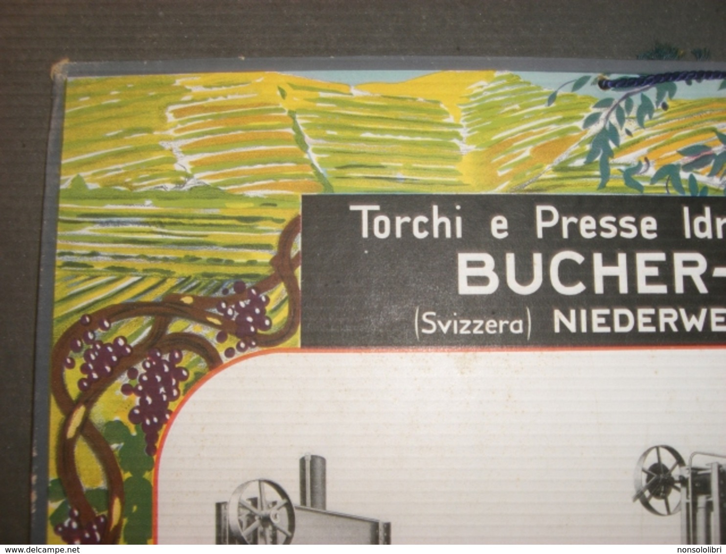 TARGA IN CARTONE PUBBLICITARIA BUCHER GUYER -  SVIZZERA. RAPPRESENTANTE A MILANO - Enseignes