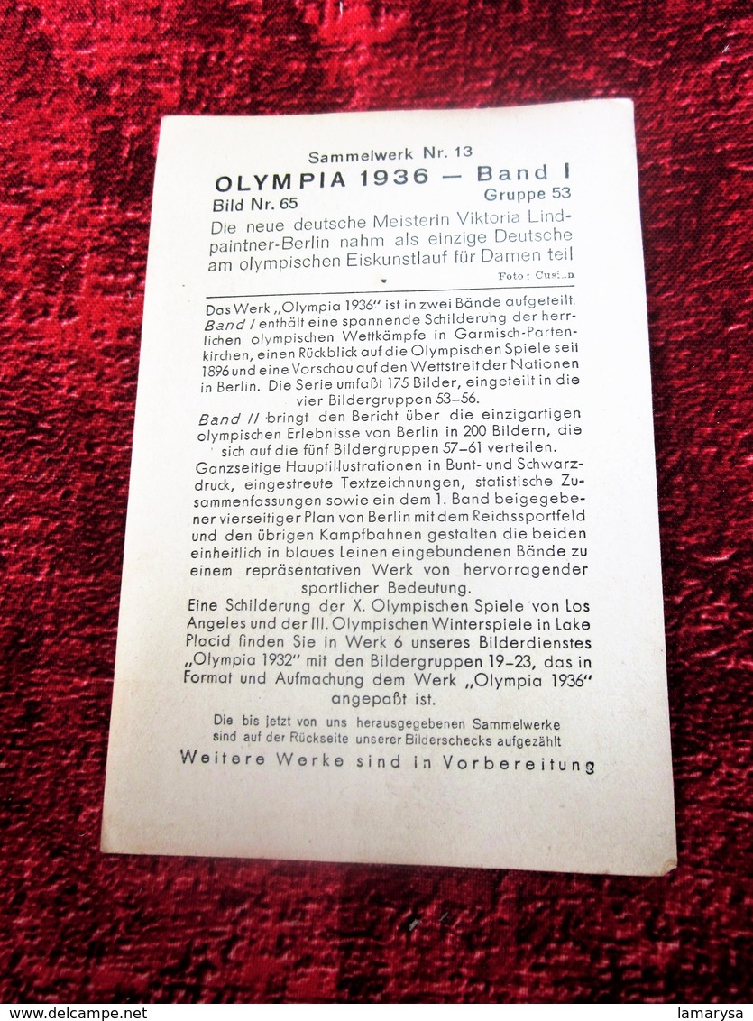 Cigaretten Bilderdienst Olympia 1936 Bilder Band 1 N° 65 Gruppe 53 Chromo Image Cigarettes In Deutschland Olympiagloken - Zigarettenmarken