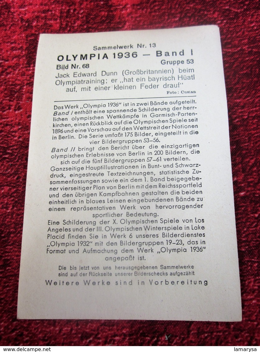 Cigaretten Bilderdienst Olympia 1936 Bilder Band 1 N° 68 Gruppe 53 Chromo Image Cigarettes In Deutschland Olympiagloken - Zigarettenmarken