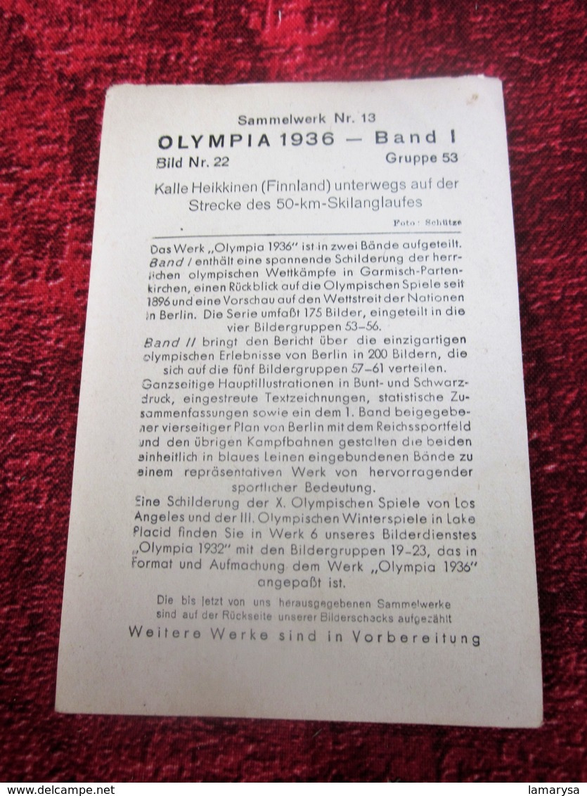 Cigaretten Bilderdienst Olympia 1936 Bilder Band 1 N° 22 Gruppe 53 Chromo Image Cigarettes In Deutschland Olympiagloken - Zigarettenmarken