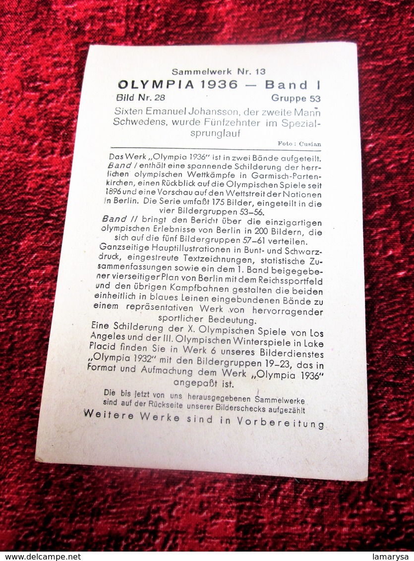 Cigaretten Bilderdienst Olympia 1936 Bilder Band 1 N° 28 Gruppe 53 Chromo Image Cigarettes In Deutschland Olympiagloken - Zigarettenmarken