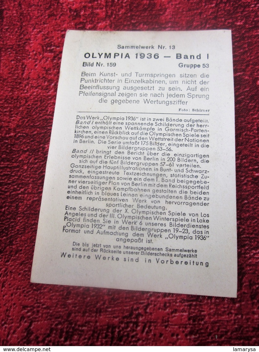 Cigaretten Bilderdienst Olympia 1936 Bilder Band 1 N° 159 Gruppe 53 Chromo Image Cigarettes In Deutschland Olympiagloken - Zigarettenmarken